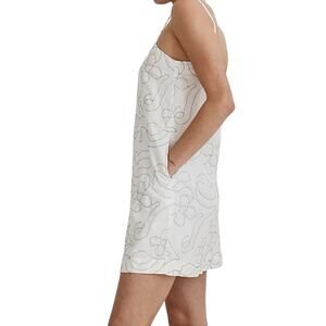 Madewell 0 Goldie linen embroidered mini dress pockets D1 2855
